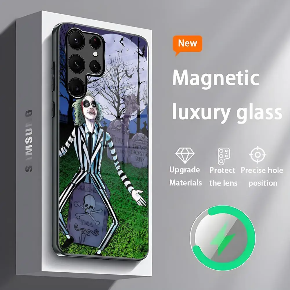 thumbnail image 1 of B-Beetlejuice 2 Phone Case For Samsung S 25 S24 S23 S22 S21 S20 Plus Ultra Note20 Glass Magnetic Phone Case, 1 of 4
