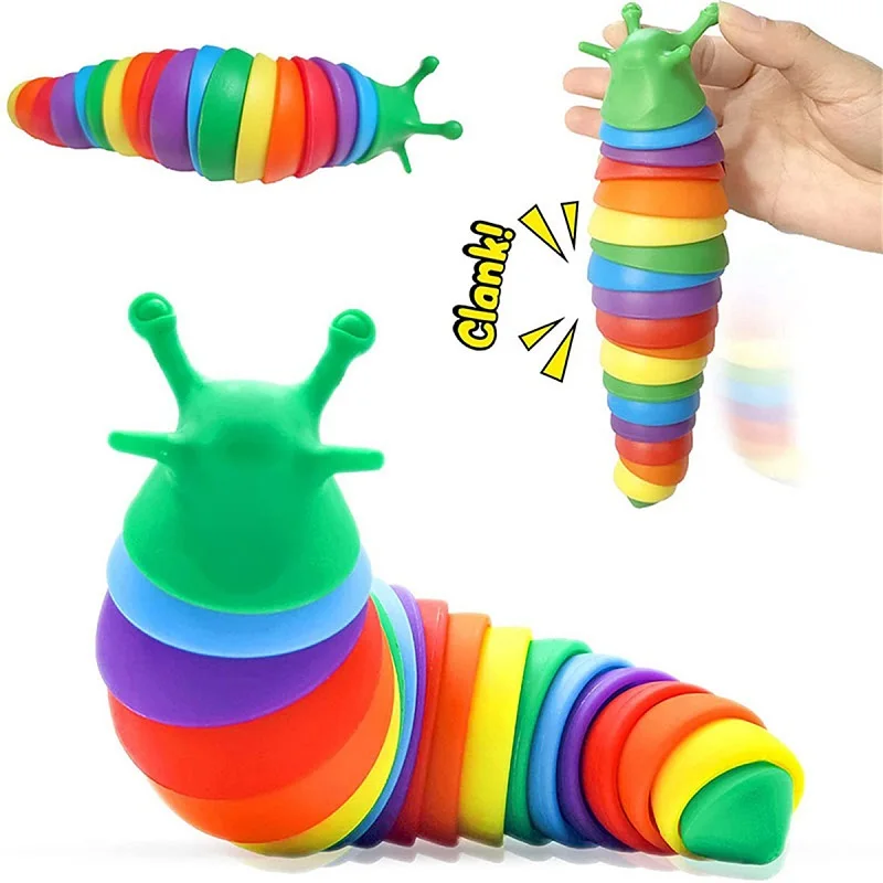 Buy Wholesale China Non-toxic Pp Fidget Slug Toy Rainbow Finger