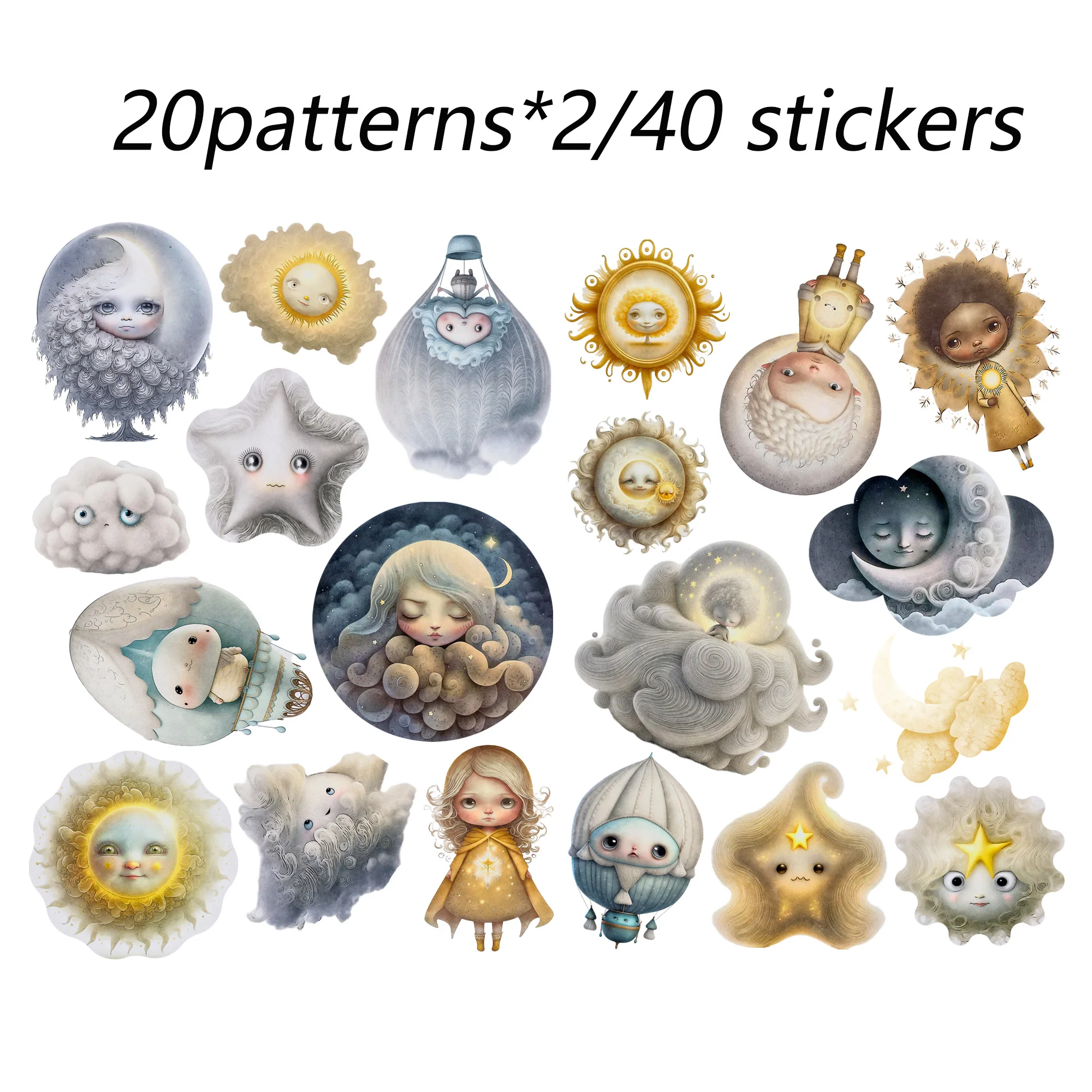 JAIIMAN 52pieces Fantasy Sky Theme Junk Journal Card Set,Perfect for Scrapbooking Supplies,Junk Journal Kits,Crafts,GreetingCard