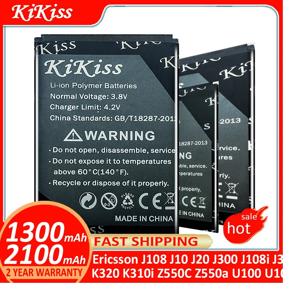 

KiKiss Battery For Sony Ericsson J108 J10 J20 J300 J108i J300C K510i K310 K320 K310i Z550C Z550a U100 U100i WT13I S001 X0001