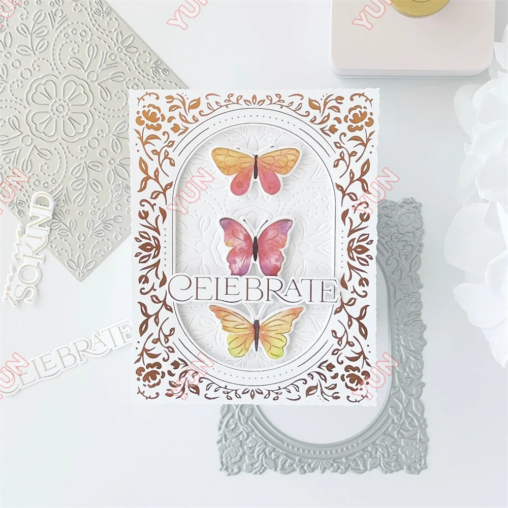 September Pink Fresh Here for You Thank You Emotion Words Flower Cuts Dies Stamps Stencils Mold DIY Grateful Greeting Cards Make