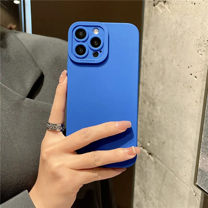 Camera Protection Silicone Phone Case For iPhone 13 Pro Max 11 12 Pro Max XR XS Max X 7 8 Plus Soft Shockproof Matte Back Cover iphone 13 pro max case leather