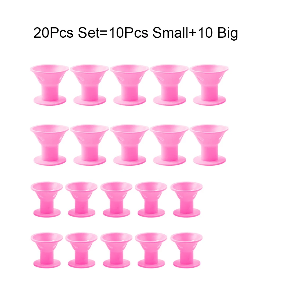 Hair Styling Tool Hair Curling Tools 20Pcs Set Silicone Curlers Heatless Sleeping Bangs Roll Mushroom Bell Curlers Curly Hair Tubes For Women