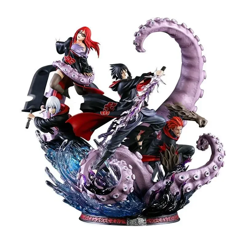 

40cm Naruto Anime Action Figure Huge Uchiha Sasuke Uzumaki Karin Full-Length Portrait Fight Pvc Statue Figurine Boy Birthday