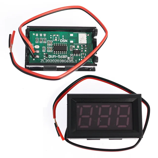 Voltmetro Digitale LED 0-100V DC - Display 3 Cifre, Protezione Inversione, Colori Diversi - Foto 5