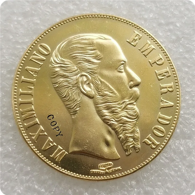 1866 Mexico 20 Pesos - Maximiliano I Copy Coin