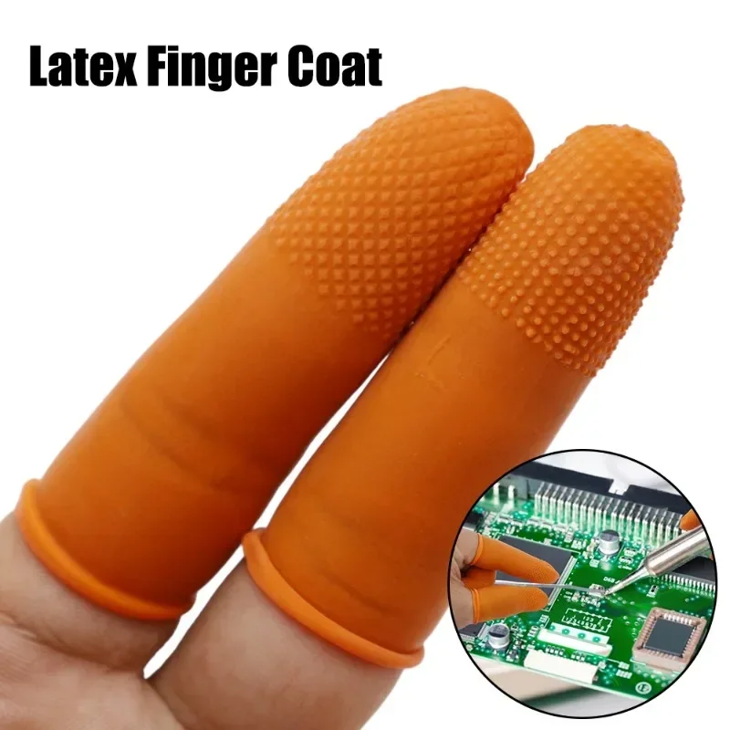 Disposable Gloves Disposable Finger Covers Disposable Finger Cot Latex Rubber Fingertips Protector Gloves Non-slip Anti-static Fingers Cots for Industry Gloves