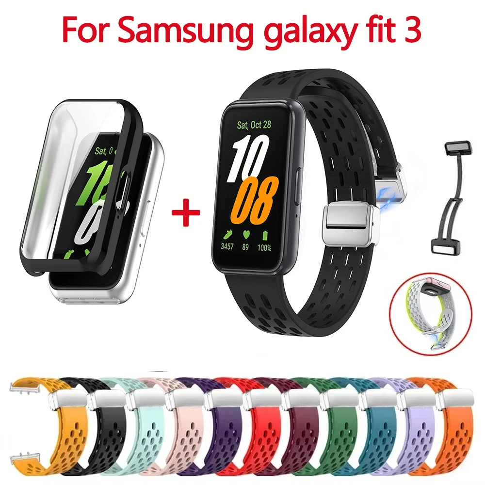 Magnetic Strap with TPU Case - Breathable Silicone Bracelet and Metal Buckle