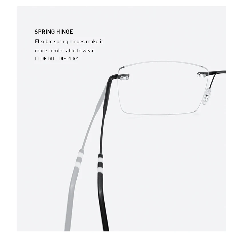 MERRYS DESIGN Männer Titan Legierung Randlose Brille Rahmen Platz Ultraleicht Rahmenlose Frauen Optische Rahmen Eyewear S2417 – Detail 8