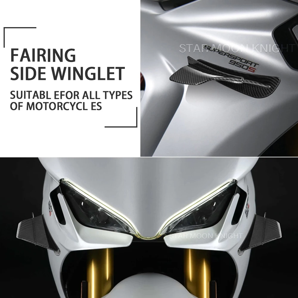 

Motorcycle Side Winglet Spoiler Wind Flow Fixing Wing Front Fairing For Ducati Panigale V2 V4 899 959 1198 1199 1299 Panigale R