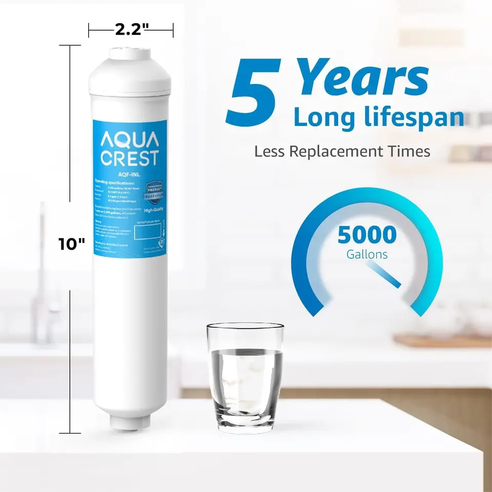 Aqua Crest Inline Water Filter for Refrigerator Use
