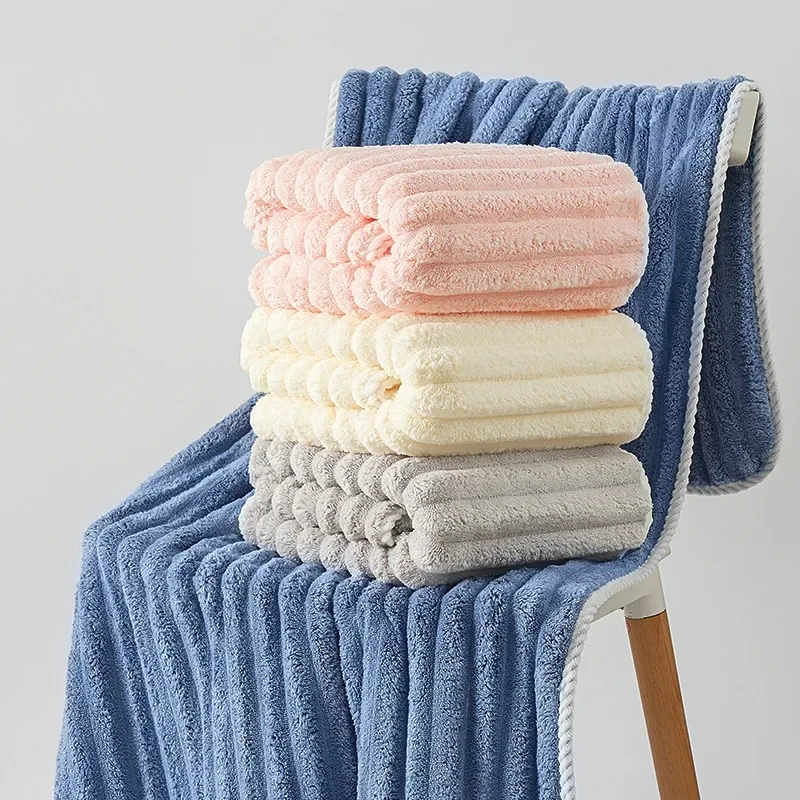 Coral fleece towel, large bath towel, thickened face towel, household quick drying, absorbent, soft and non shedding towel 6