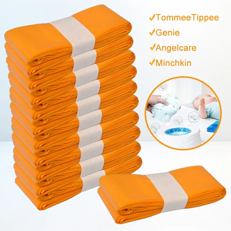 1/5/10Pcs Orange Diaper Pail Refills Bags For Angelcare Trash For Sangenic Tommee Tippee twist&click Genie Munchkin trash bags refill,diaper pail refills