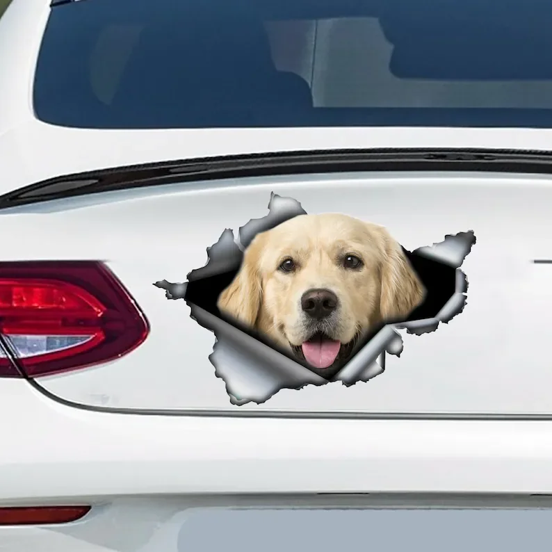 Bright Golden Retriever Decal , Bright Golden Retriever Magnet, Golden Retriever Car Decoration, Golden Retriever Sticker