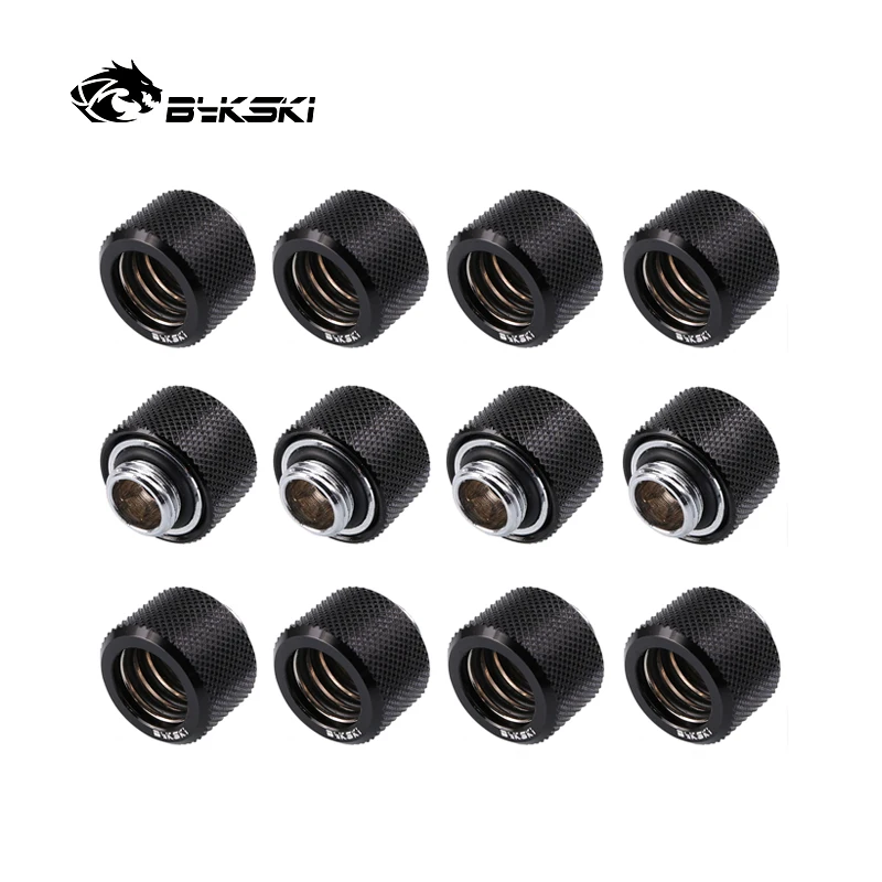 Bykski 12 Peças Lote Od14 mm 16 mm Tubo Rígido Encaixes Petg Mão Compressão g1 Adapter Adapter Adaptador Conector Preto Ouro Branco B-htj-l14 - Imagem 2