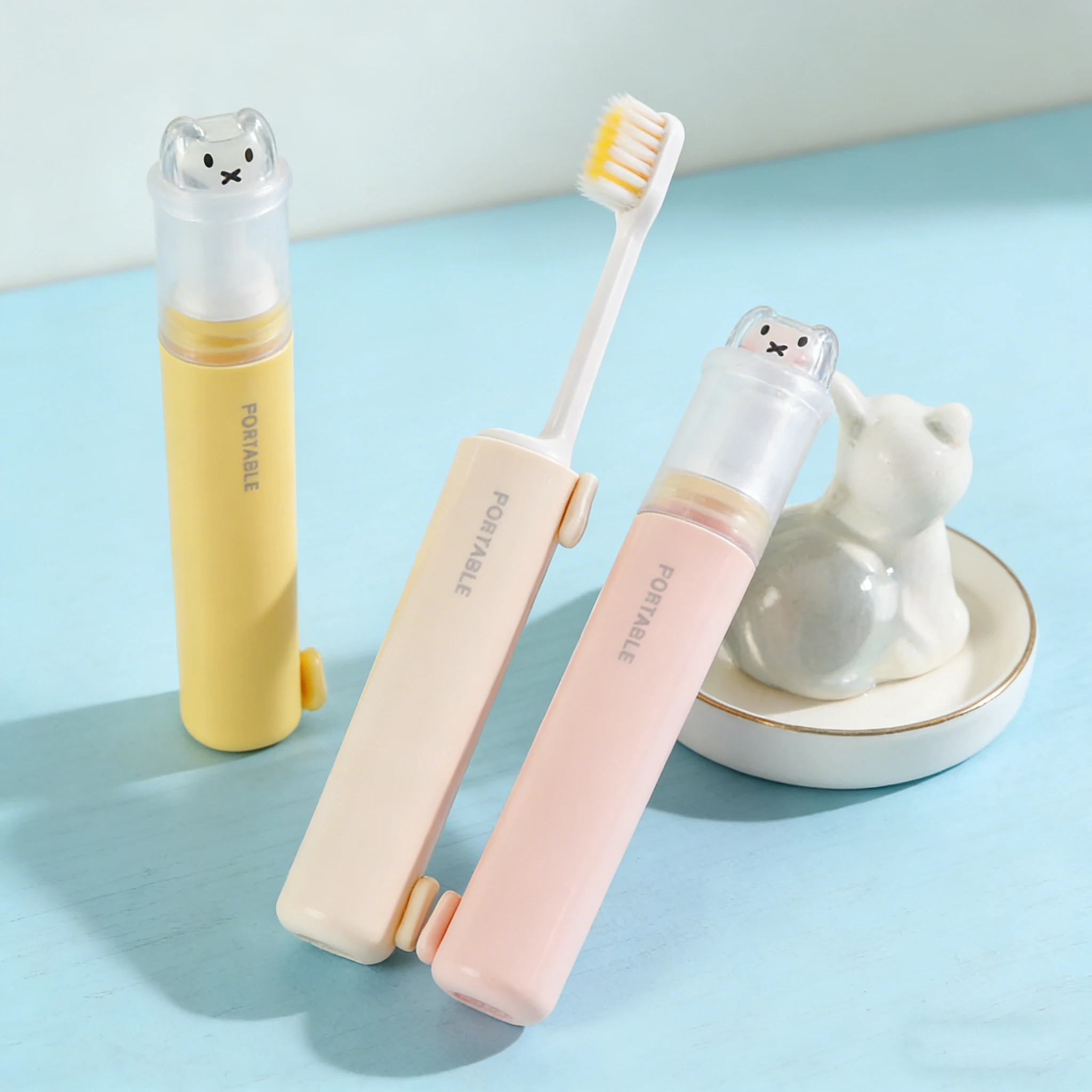 Travel toothbrush side view