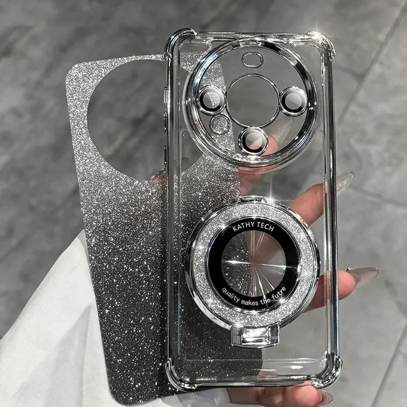 Luxury Magnetic Bracket Shockproof Glitter Case with Holder