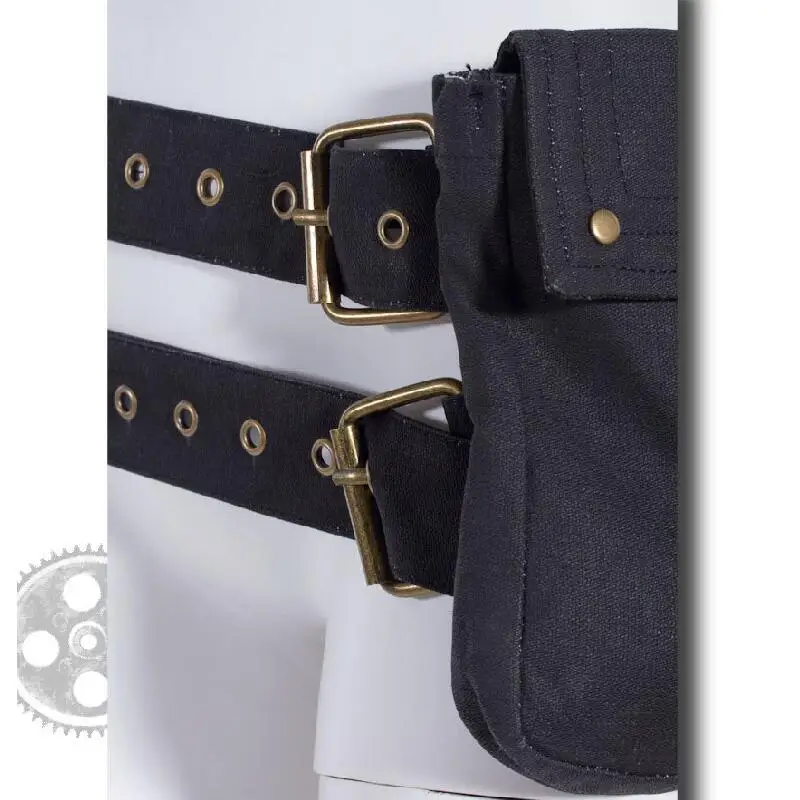 Waist pack bum bag Steam Punk Banana bag Rock Canvas Retro Goth Shoulder Waist bag Women and Men Thigh clutch women fanny pack