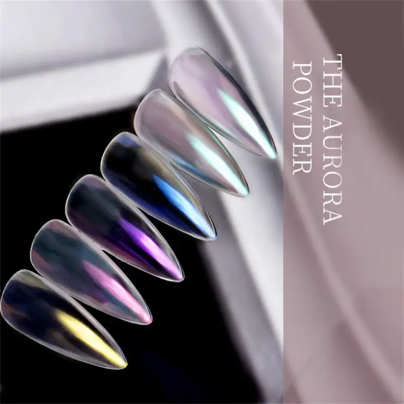 Multicolor Holographic Neon Shimmer Glitter Ice Muscle Aurora Nail Pigment Powder Fine Chrome Sfregamento Dust Mirror Polish Decorat