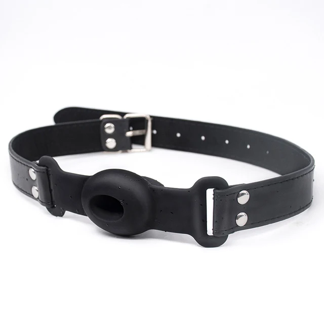 Gag Silicone Mouth Extender Ball Oral Fixation Erotic Toys PU Harness Strap Belt Bdsm Bondage Costume Face_voghion.com