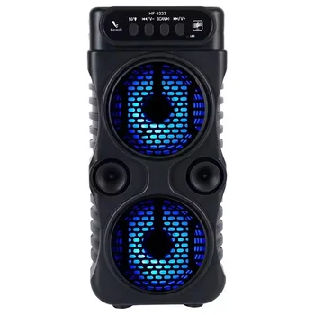 Portable Outdoor Wireless Speaker Dual 3-inch Stereo Subwoofers Bass Boost FM Radio TF/USB Card For Proms Home Karaoke