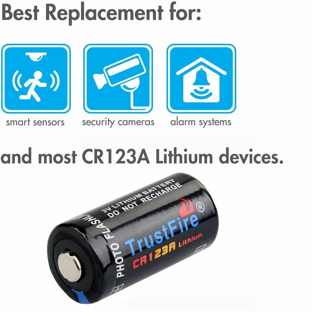 Lithium Battery 10PCS TrustFire CR123A 3V Lithium Battery 1300mAh Cell Batteries for Cameras Flashlight Toy Smoke Detector Li-ion Batteries