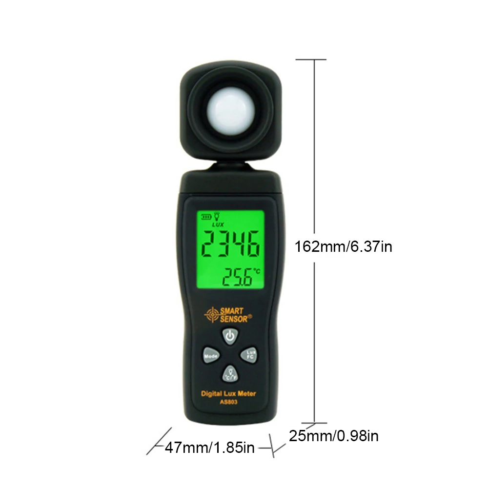 AS803 Handheld Digital Lux Meter Luminance Tester Light Meter 1-200000 Lux UV Radiometer Photometer Spectrometer Actinometer 6