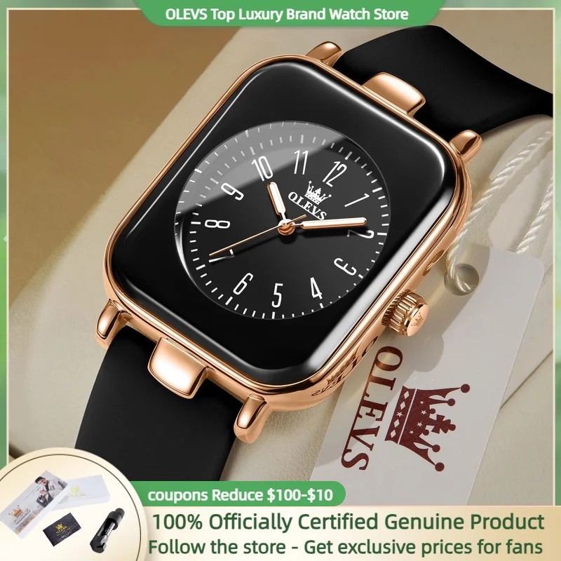 Women Watches OLEVS Women's Watches Minimalist Fashion Elegant Original Quartz Watch for Ladies Comfortable Soft Silicone Strap Waterproof