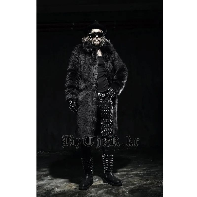 European and American men's fashion personality hip-hop imitation fur long  coat cross-border   trench  for men ol6126 cross border summer new european and american women s one shoulder fashion loose solid color jumpsuit