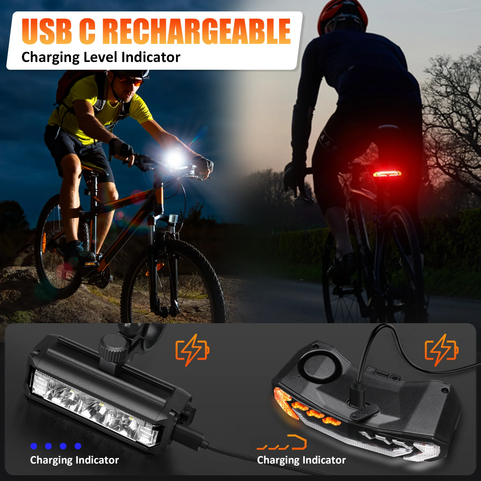 2025 Wireless Bike Turn Signals - USB Rechargeable LED Brake Light With Remote Control
