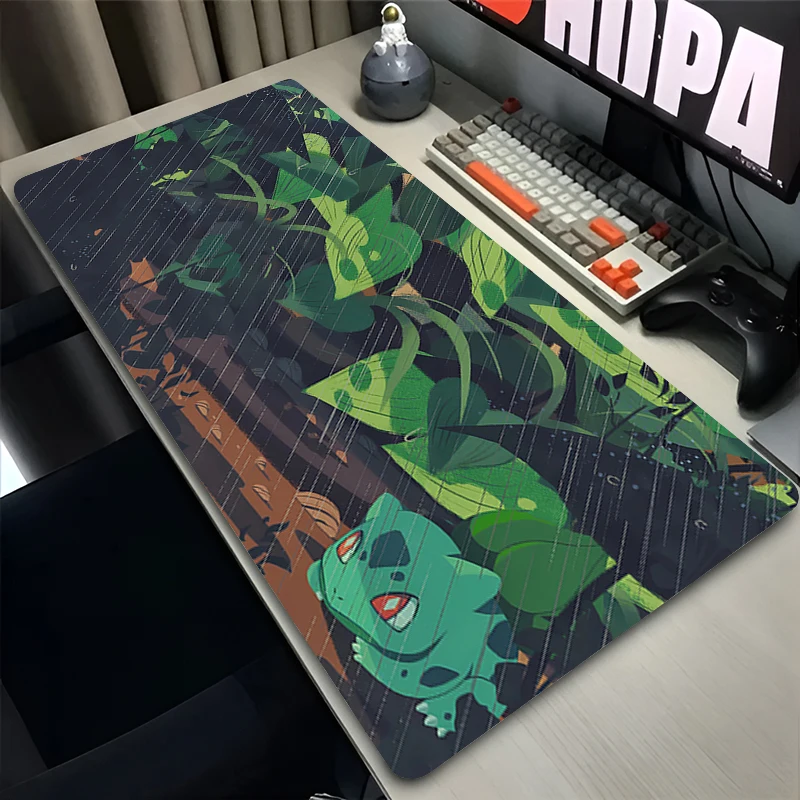 Anime Mouse Pad Computer Accessories Desk Mat P-pokemon Bulbasaur 900x400 Playmat Gaming Office Deskmat Mousepad Large Pc Carpet 2
