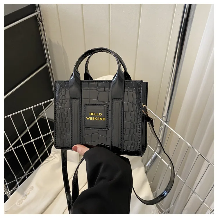 Women's Handle Bag With Stone Pattern Fashion Handbag For Ladies_voghion.com
