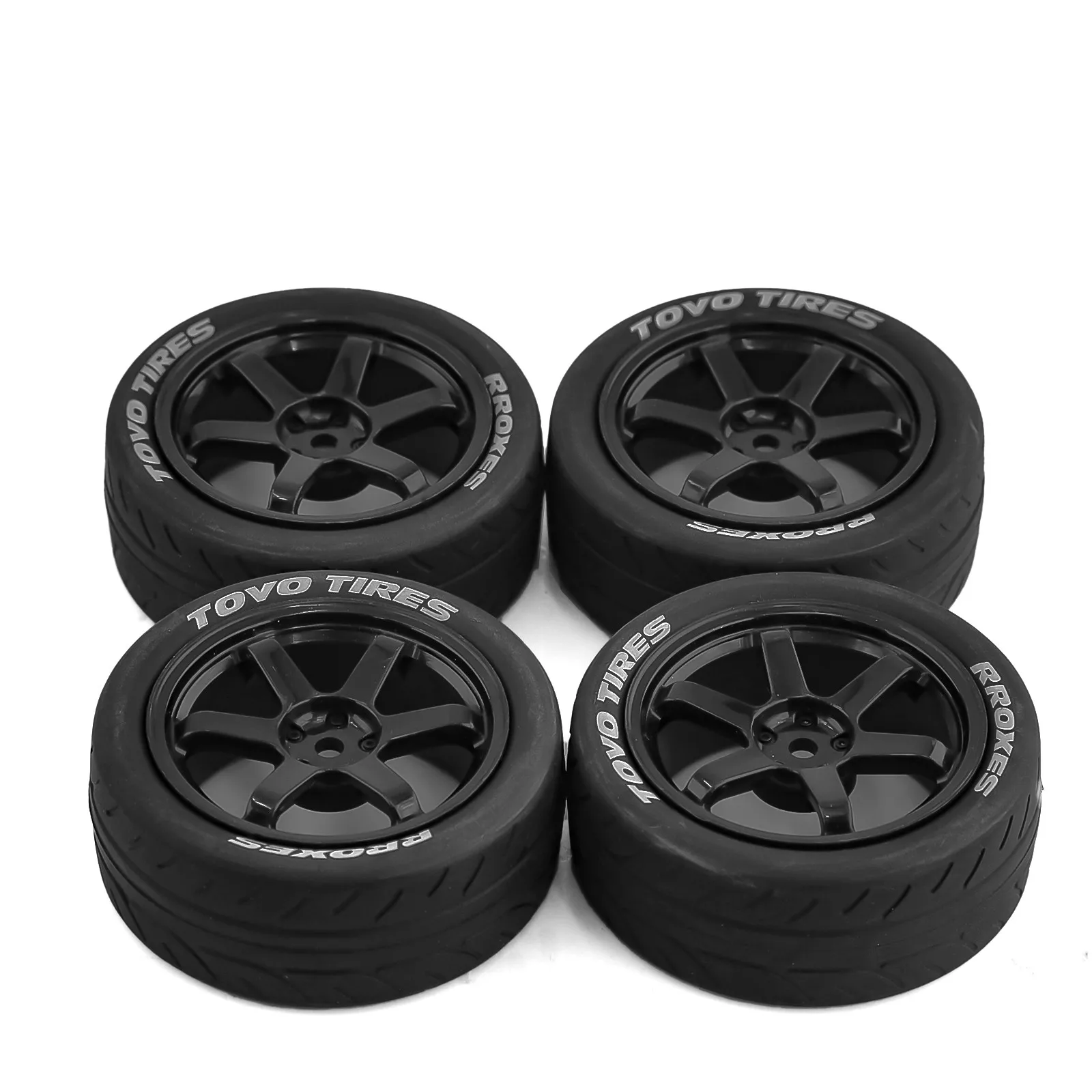 Pneumatika Rallye RC 1/10 4ks černá/bílá - 68 mm Drift auto