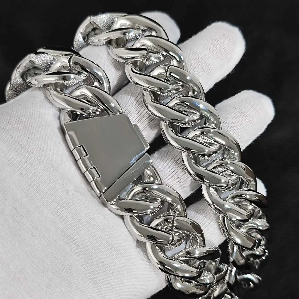 Good Quality 22mm Bubble Pave Setting 6 Rows CZ Cuban Link Chain Fashion Hip Hop Jewelry Cubic Zirconia Necklaces Mens Luxury