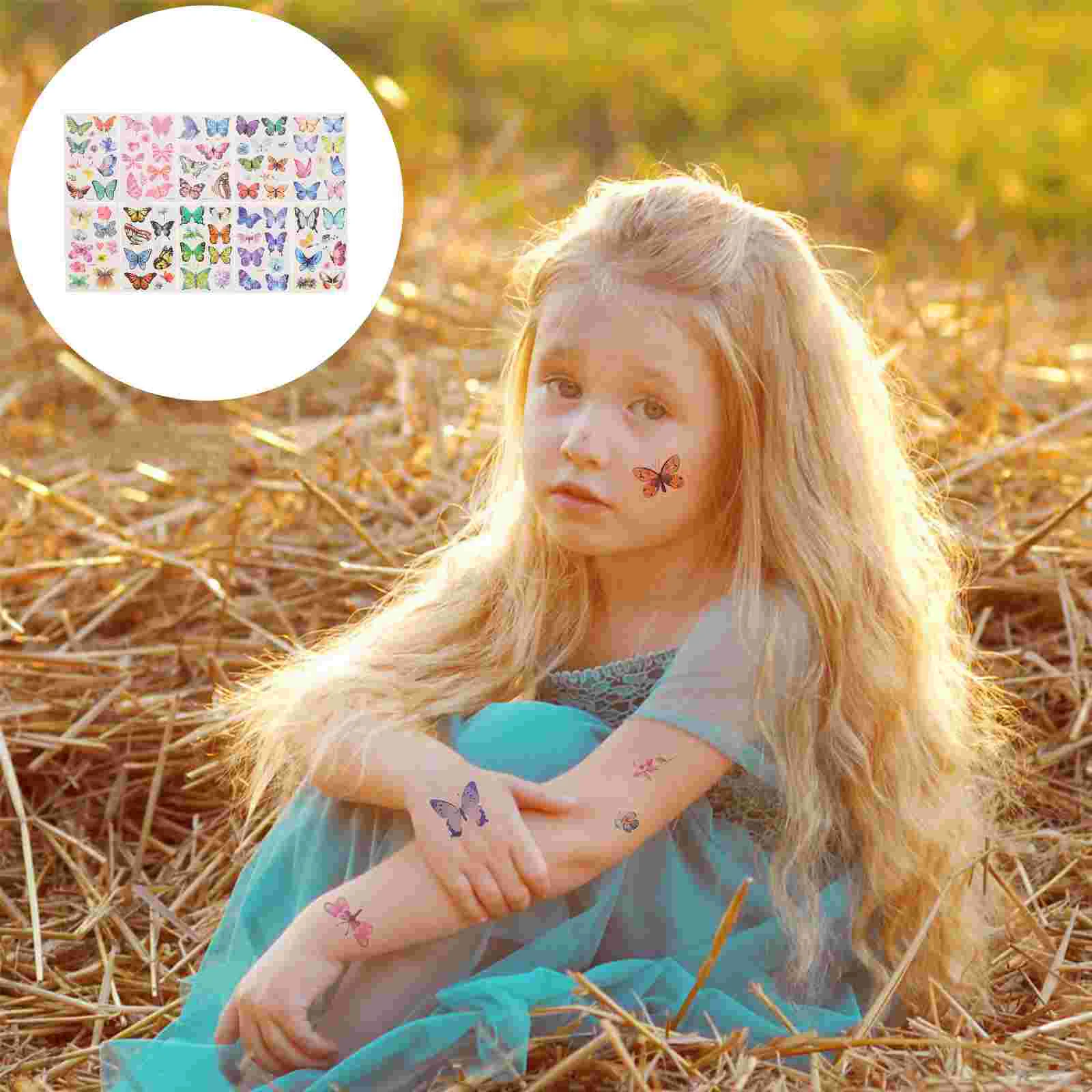 Tattoo Stickers Butterfly Themed 10 Sheets