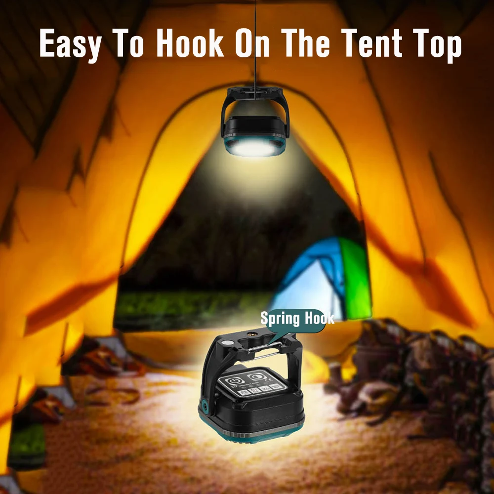 Super Bright Portable Camping Lantern Mini COB Working Light Rechargeable Torch Outdoor Camping Emergency Work Lamp With Hook