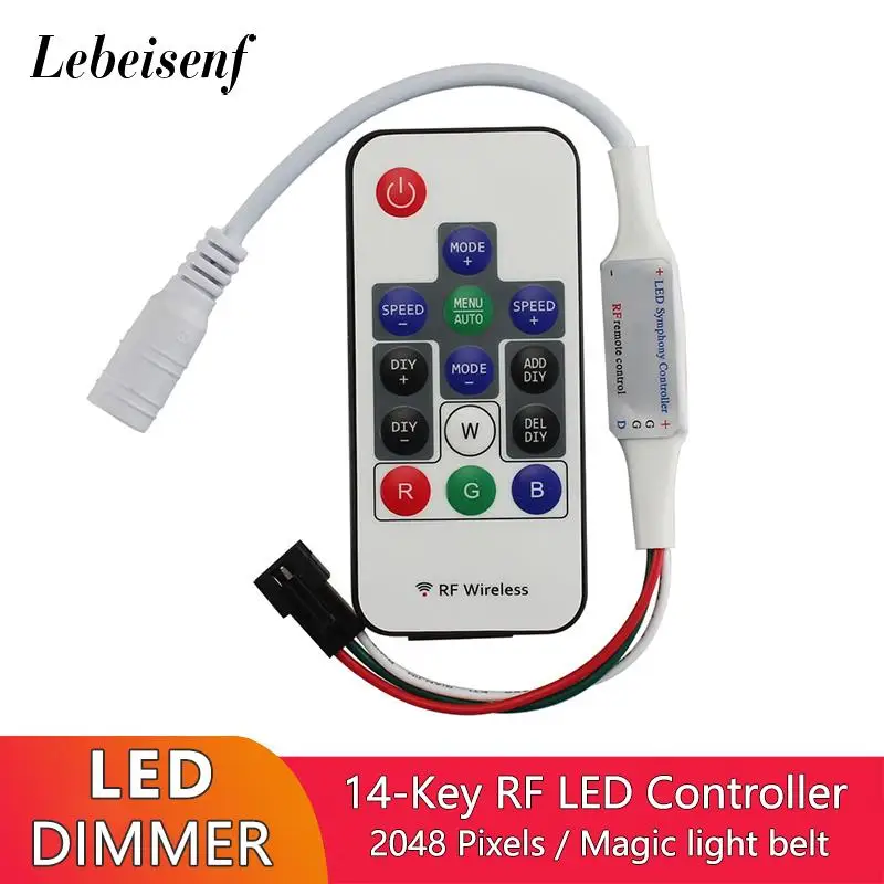 LED WS2812B 5050 Digital Addressable RGB Magic Color Light Bar Controller Dimmer DC524V with