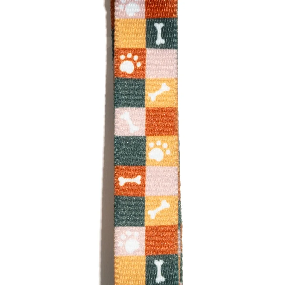 Stylish Adjustable Dog Collar with Paw Bone Print