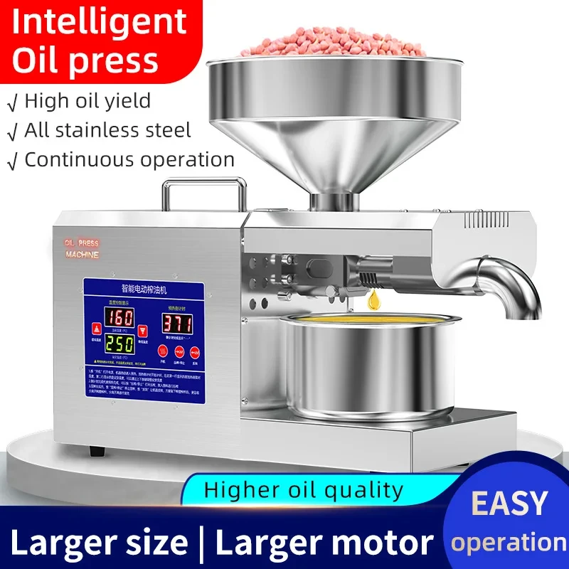 Fully automatic cold oil press, sunflower seed oil press, olive coconut oil press YX123TB 2