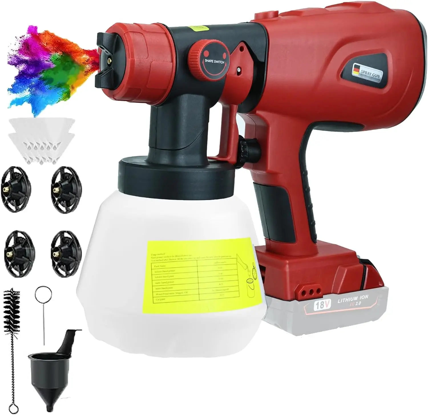 1000Ml Per Milwaukee 18V/20V Max Batteria Pistola A Spruzzo Con Capacità Cordless Con 4 Ugelli E 3 Modelli Di Utensili Elettrici