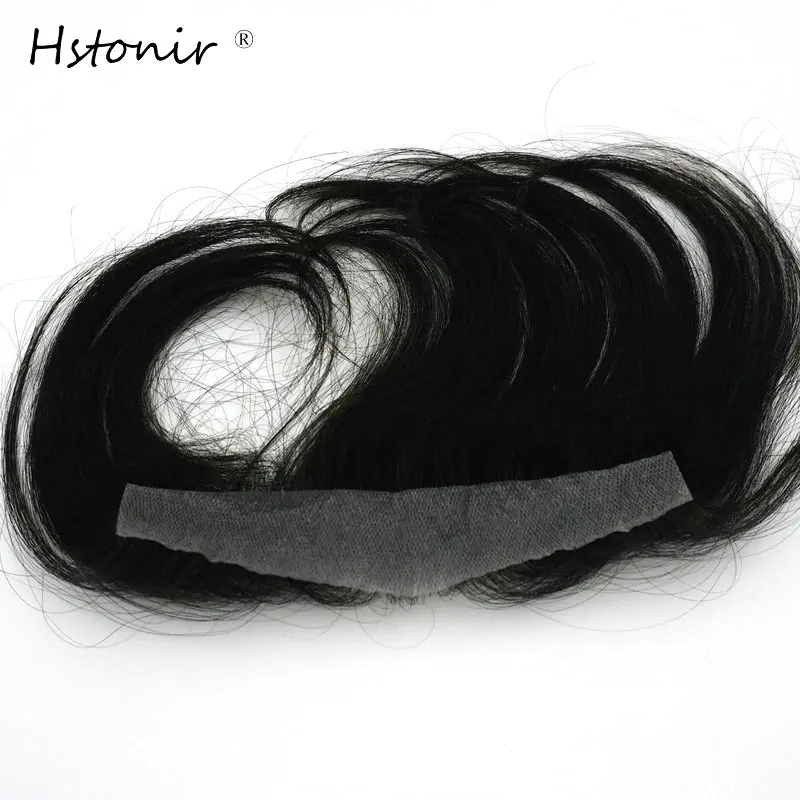 Hstonir 100 Natural Hair Glue Front Vloop Men Hair Thin Skin Light