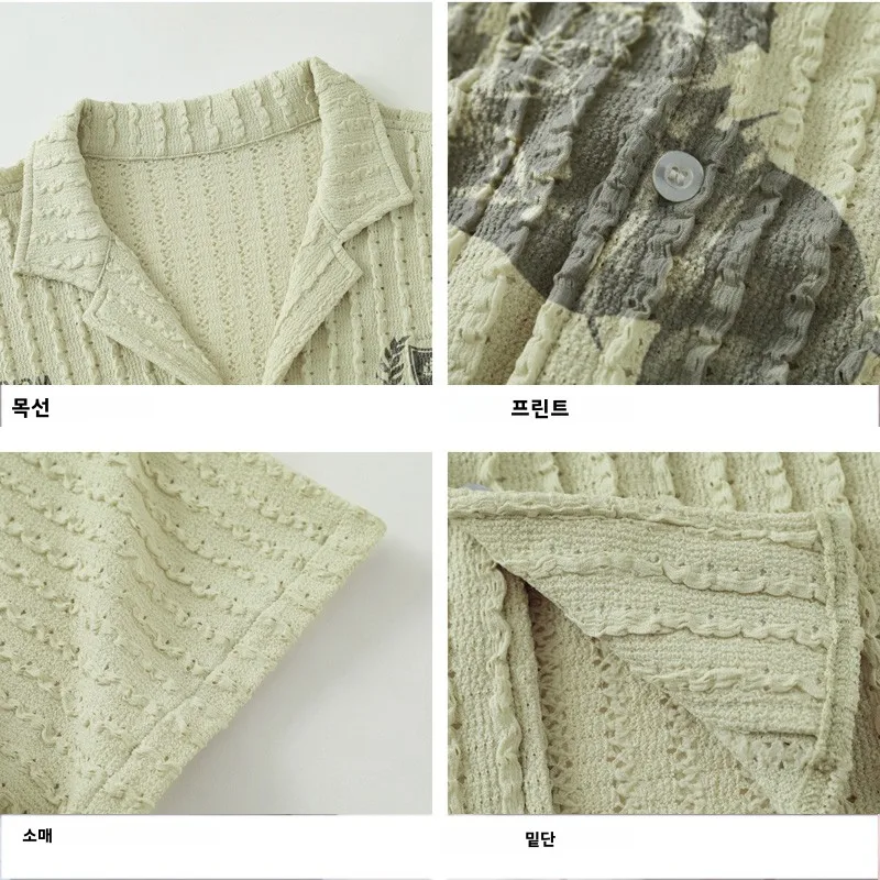 HTTAOSUP 아메리칸 레트로 머스탱 캐릭터 프린트 캐주얼 반소매 셔츠 루즈핏 남성용 패셔너블 폴리에스테르 블렌드 여름 탑