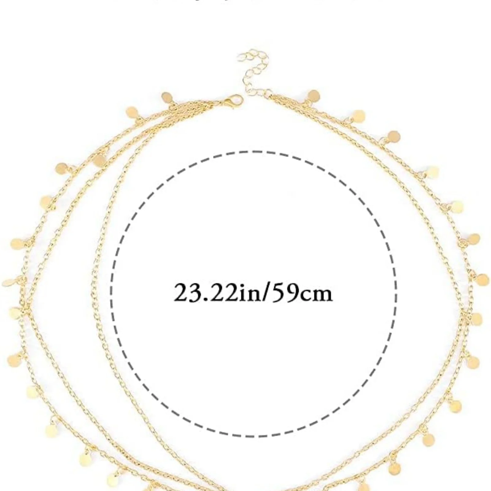 1PC Gold Chain Headpiece with Disc Charms, Boho - Style Hair Accessory, Elegant Head Chain for Festivals & Parties