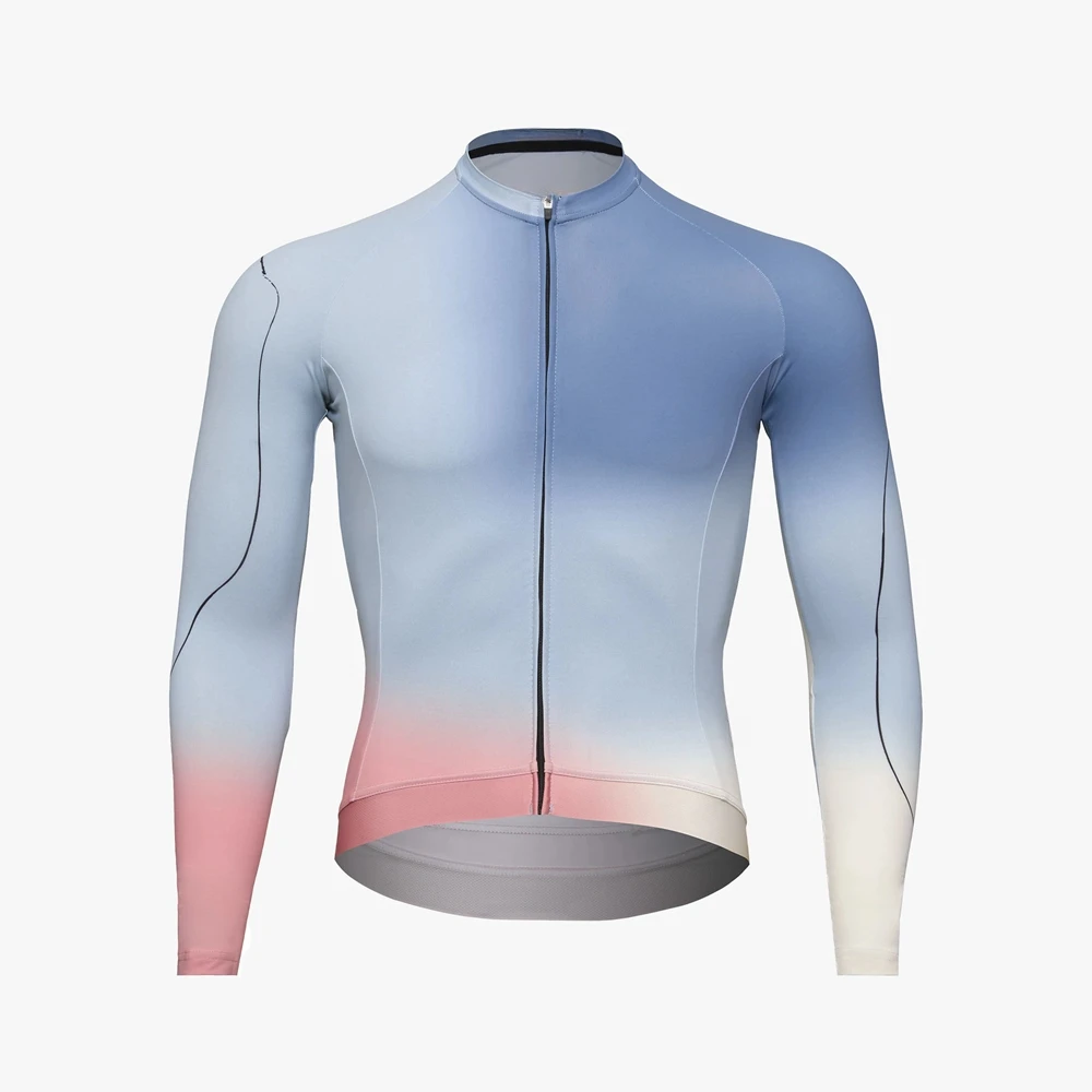 thumbnail image 1 of Maillot de ciclismo de verano 2023 de manga larga para hombre, ropa personalizada para ciclismo de equipo profesional, 1 of 4