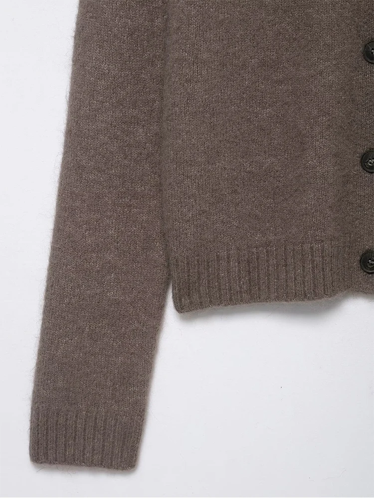 Woman Spring Autumn Knitwear Fashion Faux Fur Collar Long Sleeve Sweater Ladies Single Breasted Knitted Coats Casual New