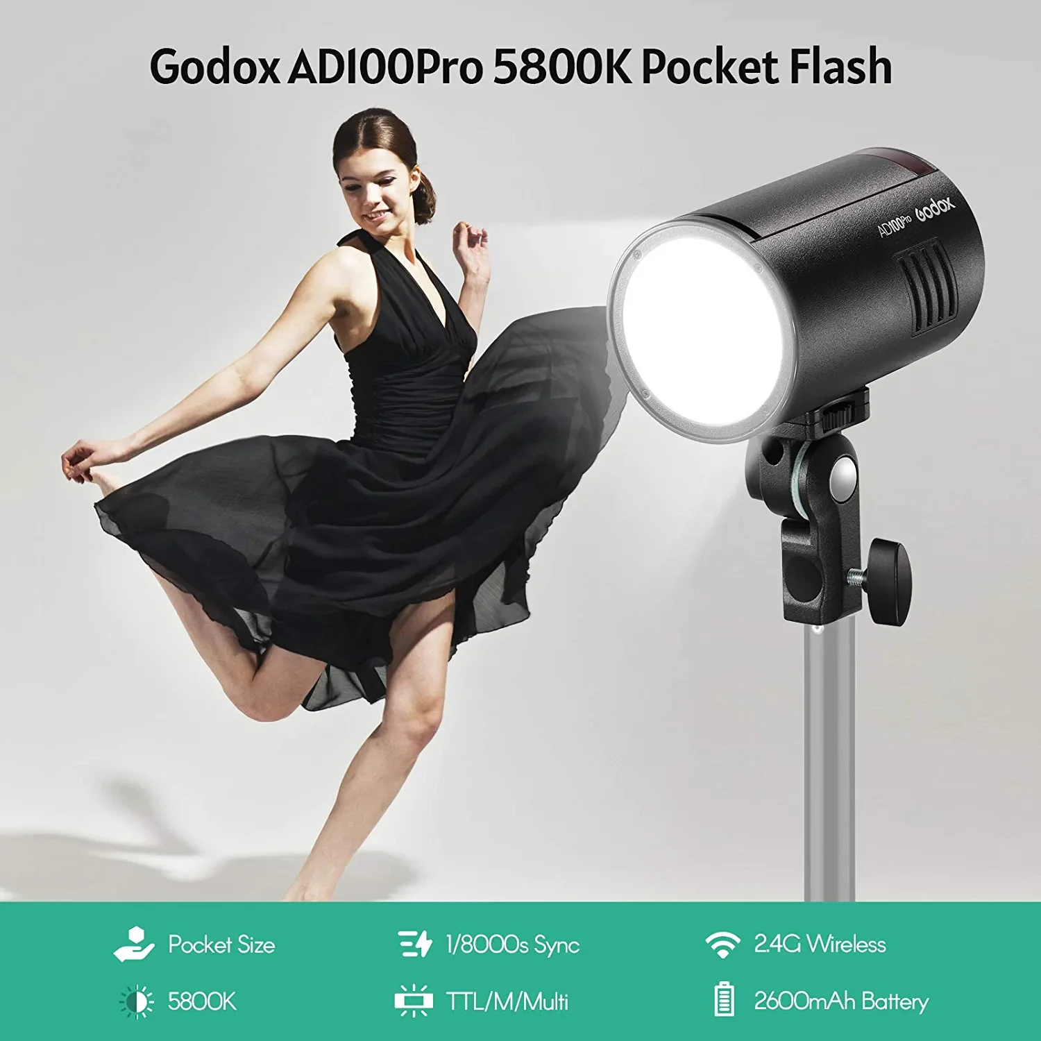 Godox AD100 Pro AD100Pro ワイヤレスポケットフラッシュ 2.4G TTL HSS