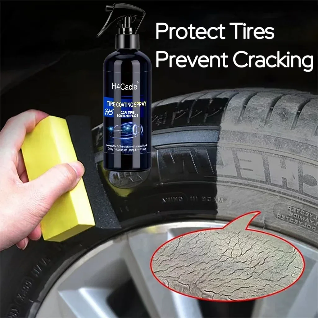 Tire Polisher Shiny Spray H4Cacle Car Coating Long Lasting High Tire Gloss Non Greasy Auto Refurbishing Agent Cleaning Car Tires
