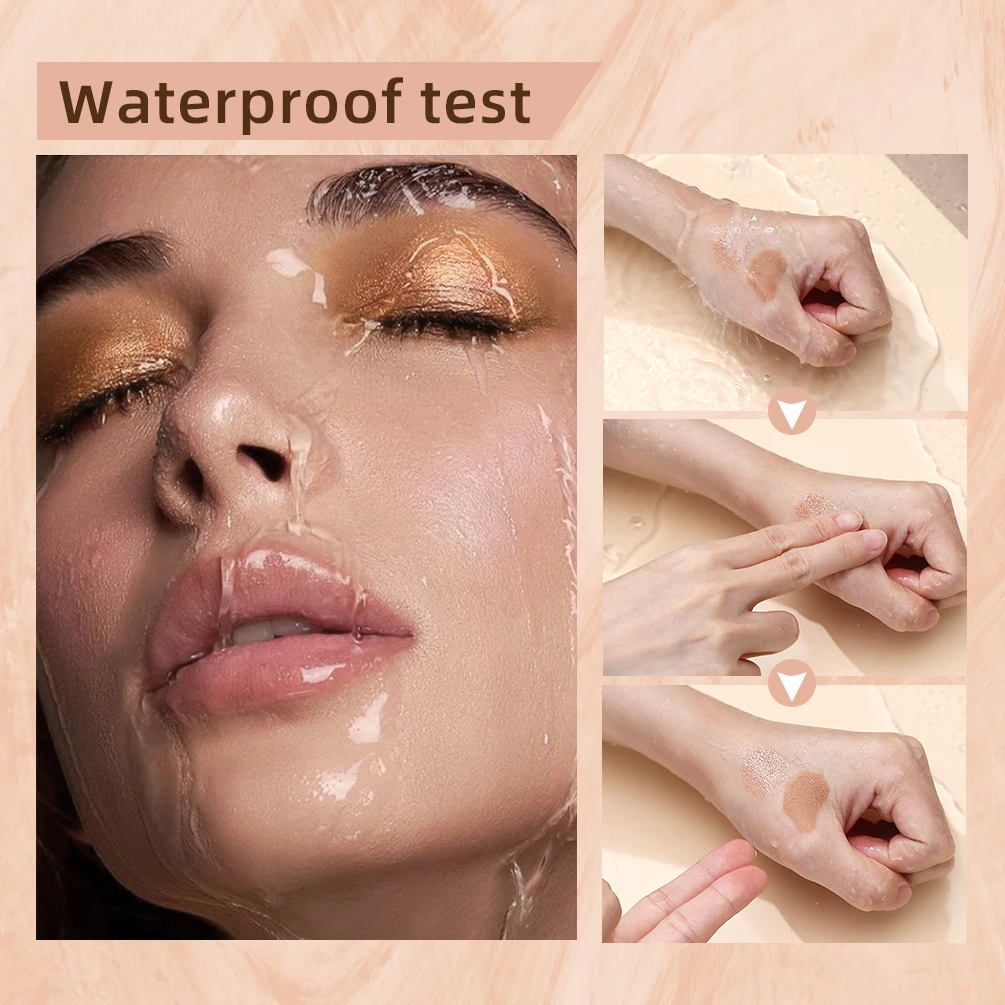 QIBEST Double-head Glitter Liquid Eyeshadow Contour Blush Pigment Silkworm Shimmer Matte Natural Cheek Shadow Cream Eyes Makeup