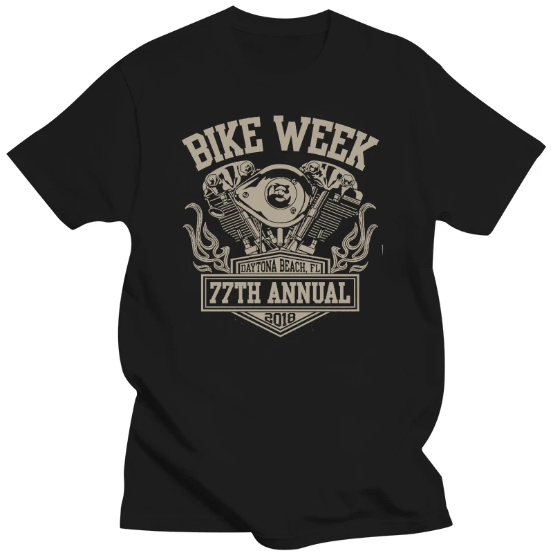 2019 New Summer Casual Men Tee Shirt Biker Life Usa 2019 Bikes Week Daytona Beach Knucklehead T-Shirt