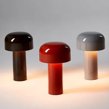 모던 크리에이티브 USB 충전 다채로운 버섯 LED 테이블 램프, 침실 침대 옆 서재 독서 램프, 거실 장식 야간 조명